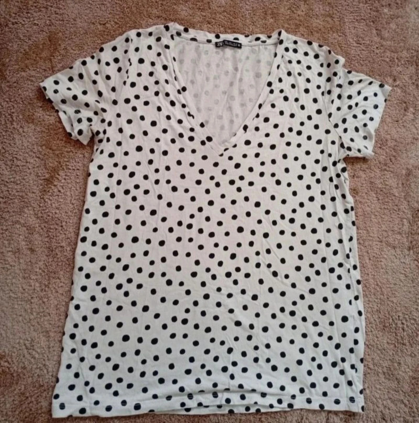 Zara Polka Dot T-Shirt | Size L – photo 3